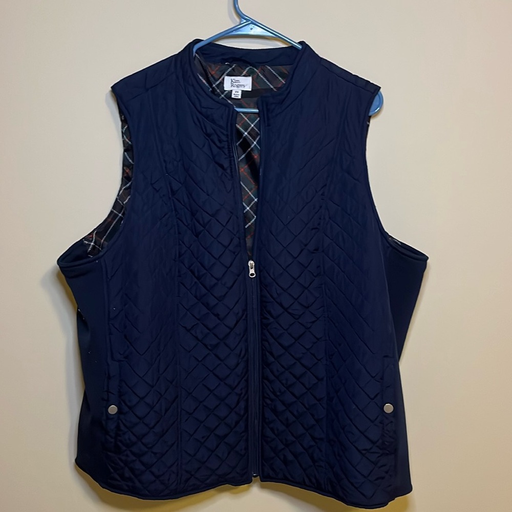 Kim Rogers navy blue vest 2x